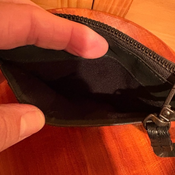 Black Leather Wristlet Card Holder - Picture 3 of 11